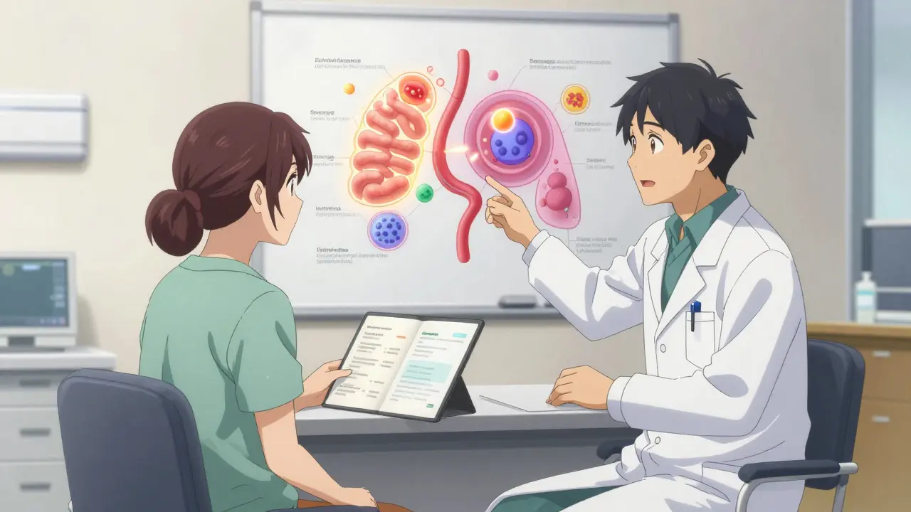 Anime scene of patient and doctor discussing treatment in a clinic