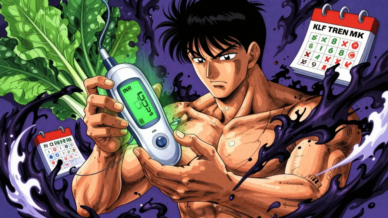 Patient monitoring INR levels amidst health threats in Boichi manga style