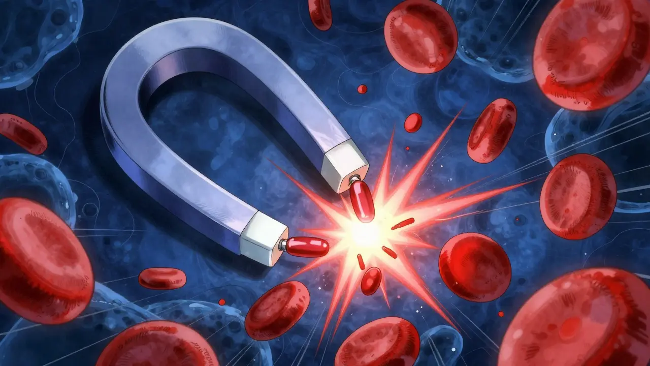 Molecular view of antibody binding to neutralize blood thinner