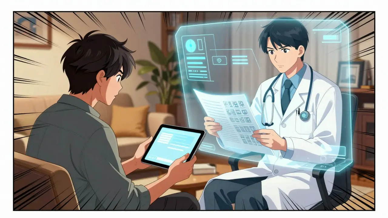 Patient consulting doctor via video call for sleep aid