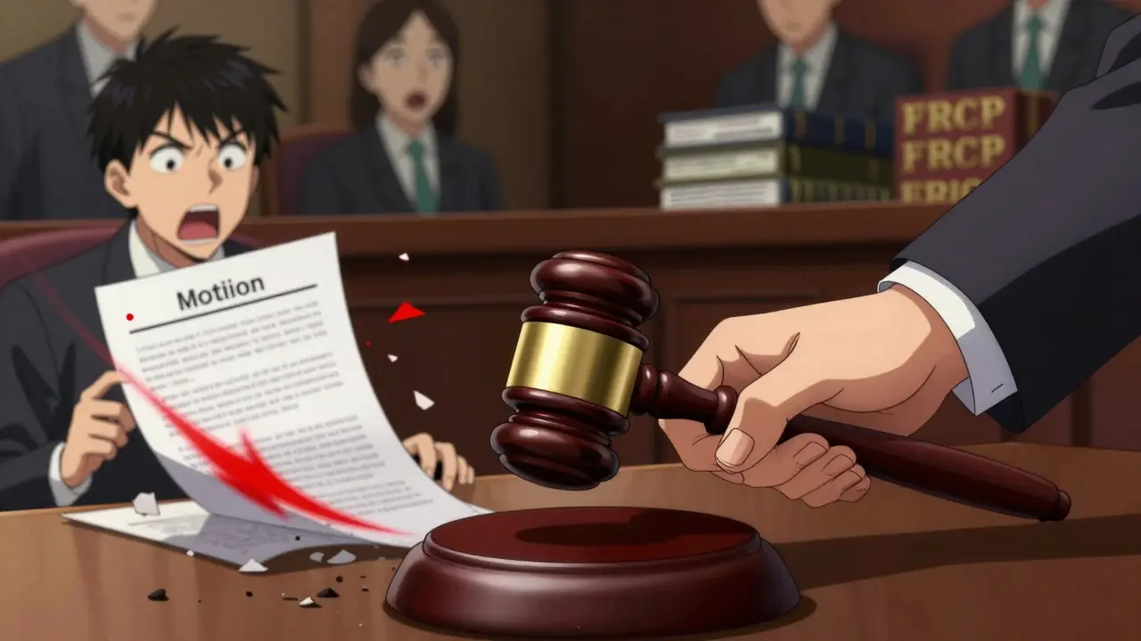 Judge striking down a lawyer's motion in anime style